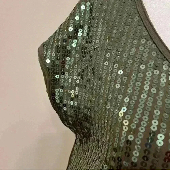 Willi Smith green sequin top size small - Picture 3 of 13